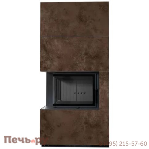Каминокомплект Kratki Pro Floki в облицовке Oxide Moro, угловое стекло слева фото 5