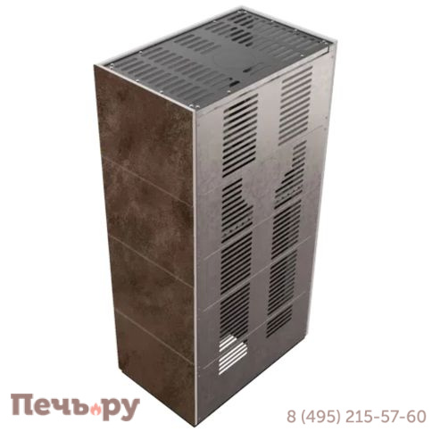 Каминокомплект Kratki Pro Floki в облицовке Oxide Moro, угловое стекло слева фото 6