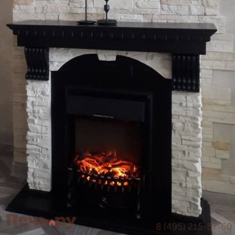 Каминокомплект Royal Flame Dublin арочный сланец белый  с очагом Majestic FX/ Fobos FX фото 10