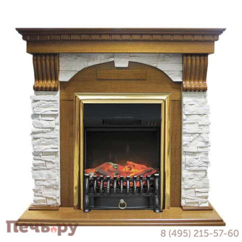 Каминокомплект Royal Flame Dublin арочный сланец белый  с очагом Majestic FX/ Fobos FX фото 4