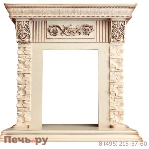 Каминокомплект Royal Flame Luxemburg (каменный) сланец с очагом Aspen Black фото 5