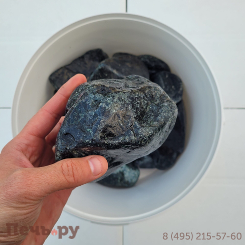 Камни для бани Bas Пироксенит шлифованный 7- 10 см (ведро 10кг) фото 2