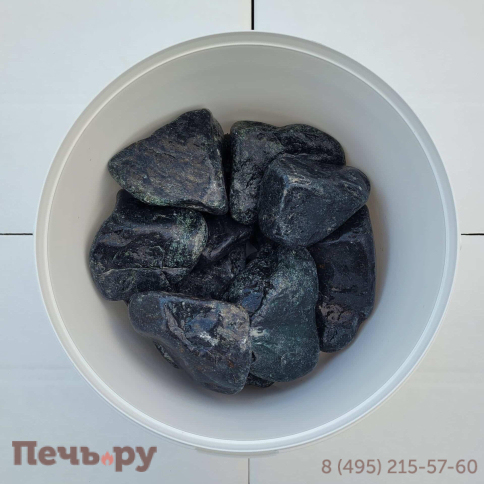 Камни для бани Bas Пироксенит шлифованный 7- 10 см (ведро 10кг) фото