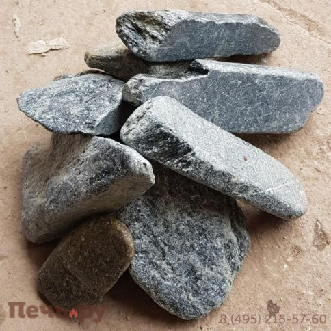 Камни для бани Bas Талькохлорит Карелия обвалованный (коробка 20кг) фото