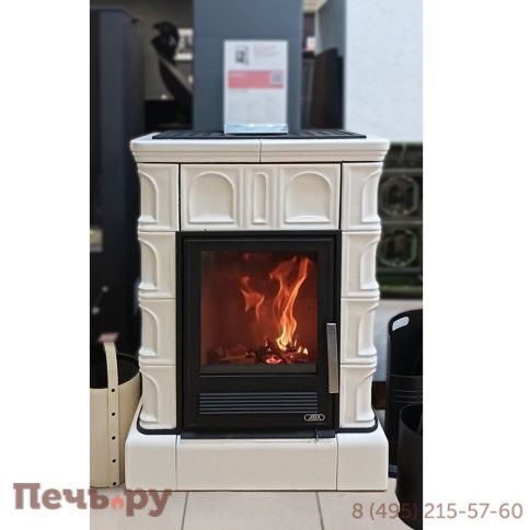 Керамическая печь ABX Britania LPI кафельный цоколь, топка чугунная фото