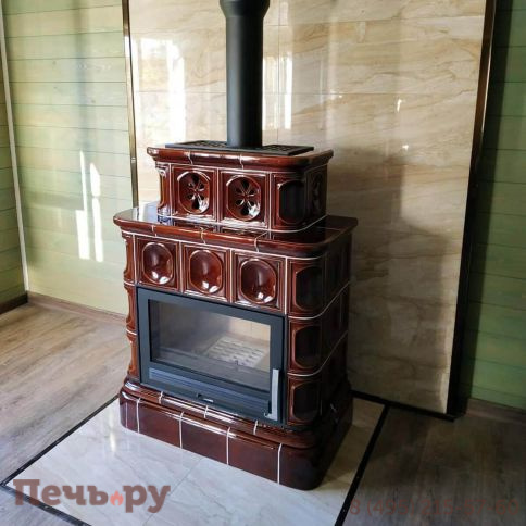 Керамическая печь ABX Karelie, с кафельным цоколем, с теплообменником фото 6