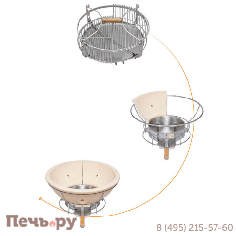 Керамический гриль Monolith Classic Pro serie 2.0 Red с боковыми столиками и подставкой фото 11