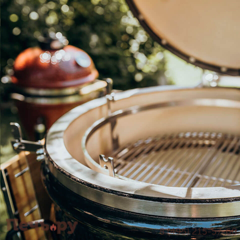 Керамический гриль Monolith Classic Pro serie 2.0 Red с боковыми столиками и подставкой фото 9