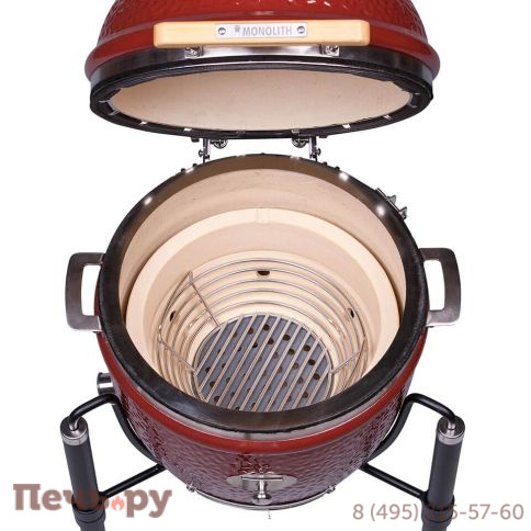 Керамический гриль Monolith Junior Red Pro 2.0 на ножках фото 8