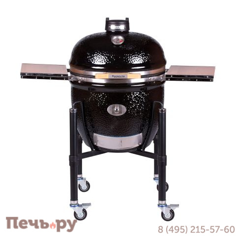 Керамический гриль Monolith Lechef Pro Series 2.0 Black с боковыми столиками и подставкой фото 4