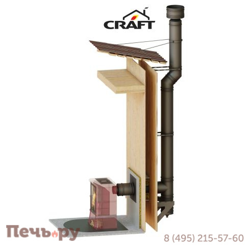 Комплект Крафт (Craft) HF-25BM, нержсталь, черный, проход через стену, задний выход фото