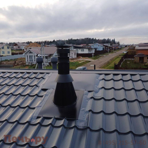 Комплект дымохода Schiedel Permeter, нержсталь, черный, проход через крышу, верхний выход фото 62