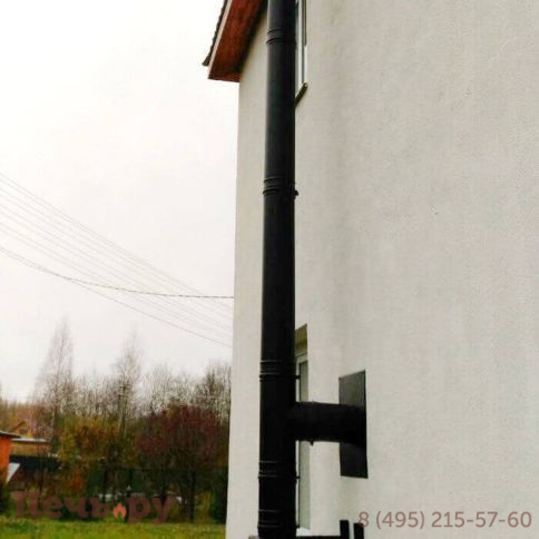 Комплект дымохода Schiedel Permeter, нержсталь, черный,  проход через стену, задний выход + изоляционные материалы фото 40