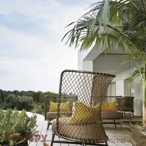 Кресло-качалка плетеное с подушками Robertirattan Charme ROB/4385B/84CUх1 фото 2