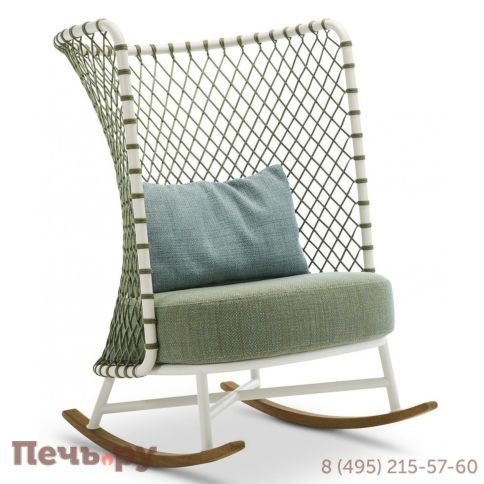 Кресло-качалка плетеное с подушками Robertirattan Charme фото