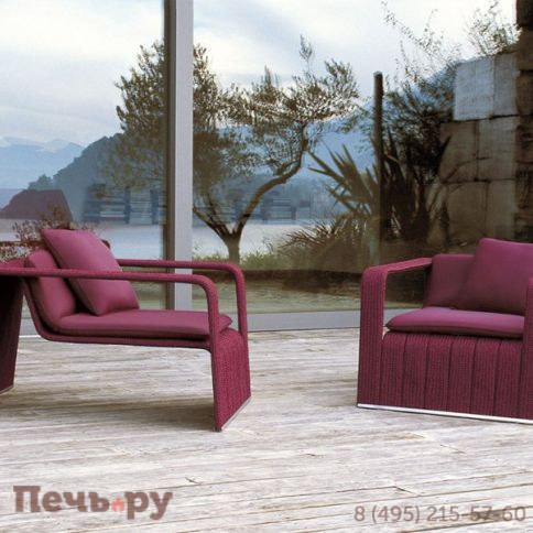 Кресло плетеное с подушкой Paola Lenti Frame фото 5