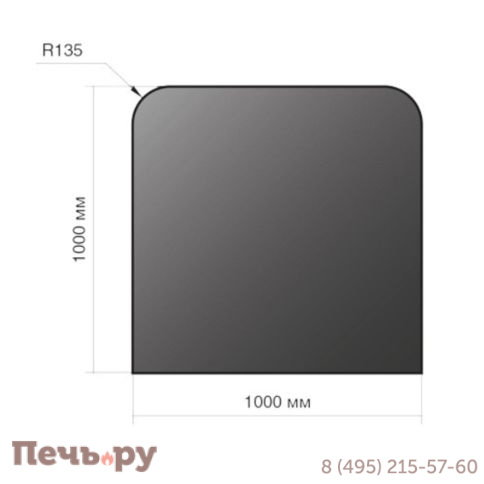 Напольный лист Везувий R135 1000x1000x2 сталь (черный) фото