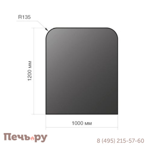 Напольный лист Везувий R135 1200x1000x2 сталь (черный) фото