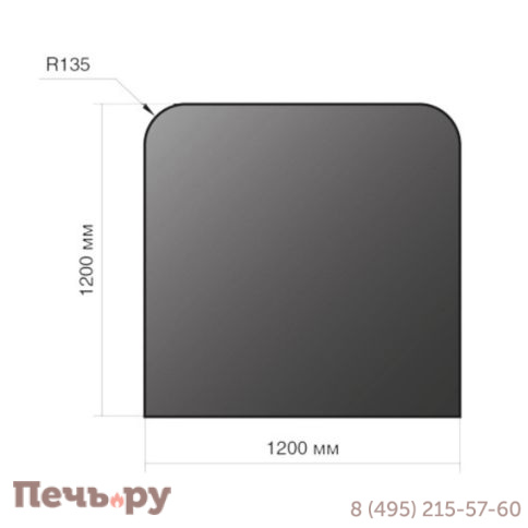 Напольный лист Везувий R135 1200x1200x2 сталь (черный) фото