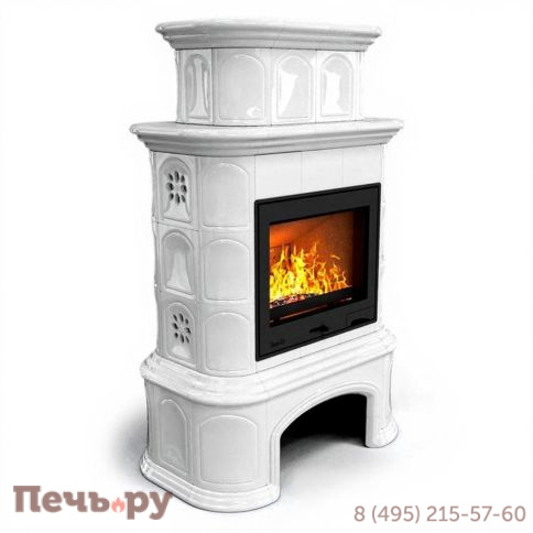 Облицовка камина КимрПечь Прованс с дровником двухъярусный центральный фото