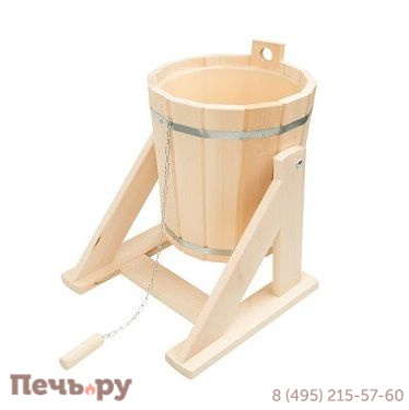 Обливное устройство 10л. Липа с пластиковой вставкой МЛ-60 фото