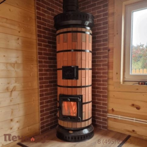 Отопительная печь КДМ Ладушка в кирпичной облицовке фото 3
