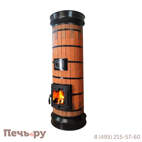 Отопительная печь КДМ Ладушка в кирпичной облицовке фото