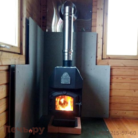 Отопительная печь ТМФ Профессор Бутаков Студент с чугунной дверцей и стеклом фото 4