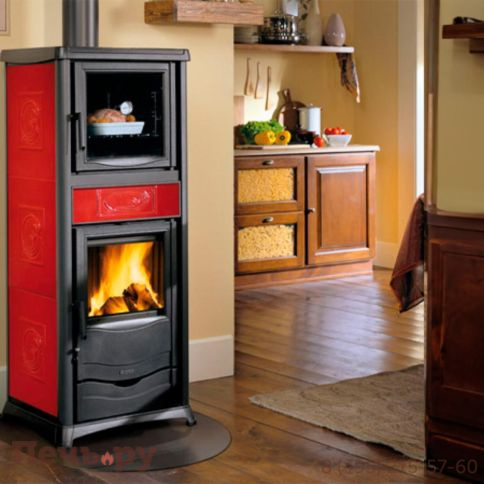 Отопительно-варочная печь La Nordica Termorosella Plus Forno DSA 4,0 Petra/ Liberty  Bordeaux фото 4
