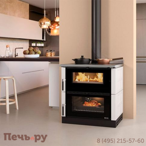 Отопительно-варочная печь La Nordica Verona XXL Maiolica Bianco Infinity/Bordeaux фото 4