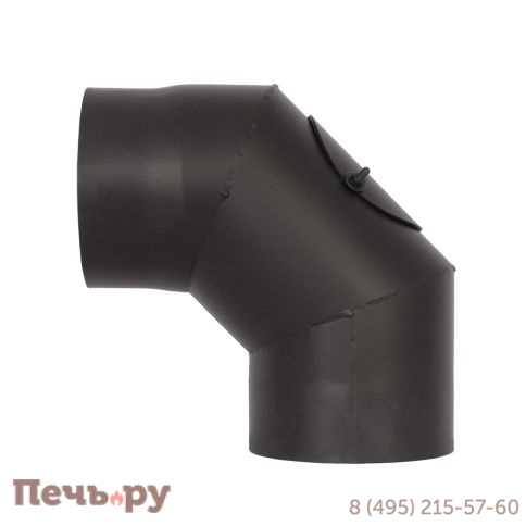 Отвод Lava (сталь 2мм, черный) с ревизией 90* фото