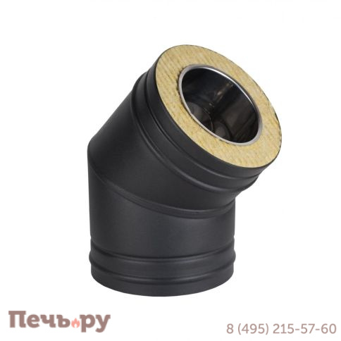 Отвод сэндвич 45* КПД черный  фото