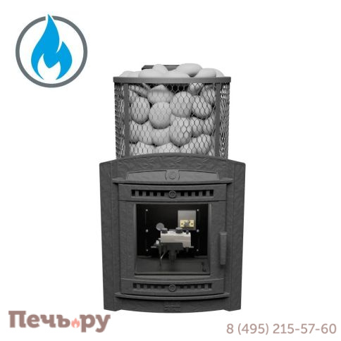 Печь банная ПроМеталл «Атмосфера L» сетка нержавейка с газовой горелкой фото