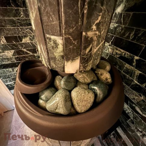 Печь банная Прометалл Атмосфера L в облицовке наборные ламели фото 21