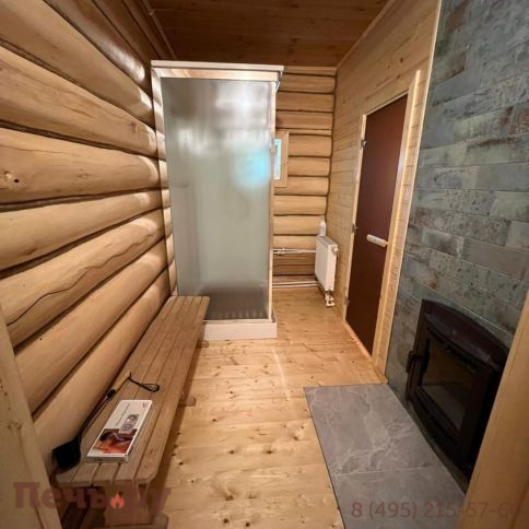 Печь банная Прометалл Атмосфера L в облицовке наборные ламели фото 29