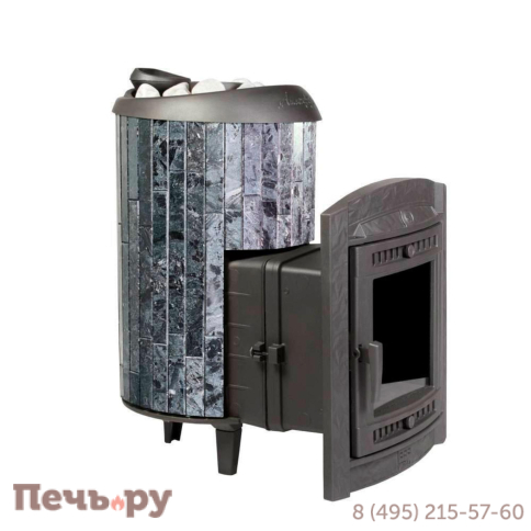 Печь банная Прометалл Атмосфера L в облицовке наборные ламели фото 38