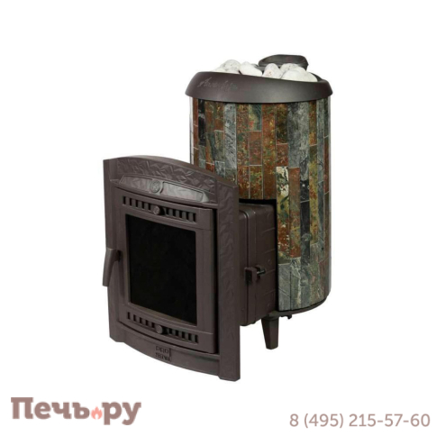 Печь банная Прометалл Атмосфера L в облицовке наборные ламели фото 39