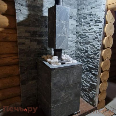 Печь банная Прометалл Атмосфера L в облицовке Талькохлорит фото 5