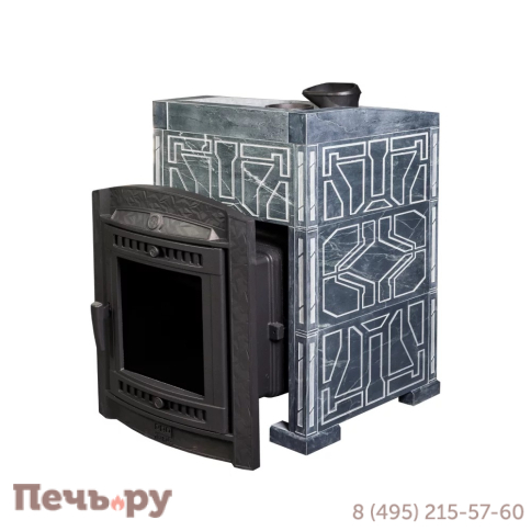 Печь банная Прометалл Атмосфера L в облицовке Талькохлорит узор №7 фото 3