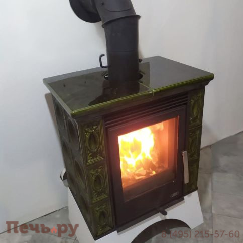 Печь-камин ABX Helvetia KP, с теплообменником, белый цоколь фото 6