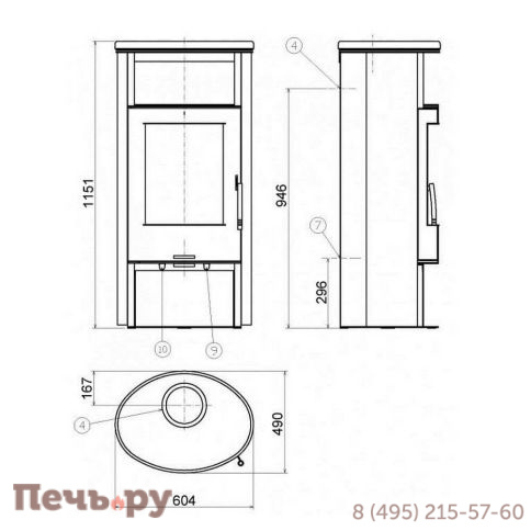 Печь камин ABX Island 7 фото 8