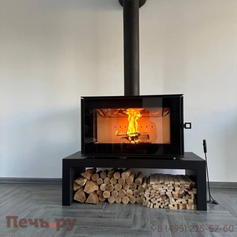 Печь камин Астов Куб 3С 800 на подиуме фото 6