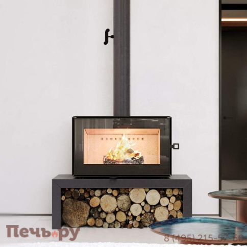 Печь камин Астов Куб 800 на подиуме фото 6