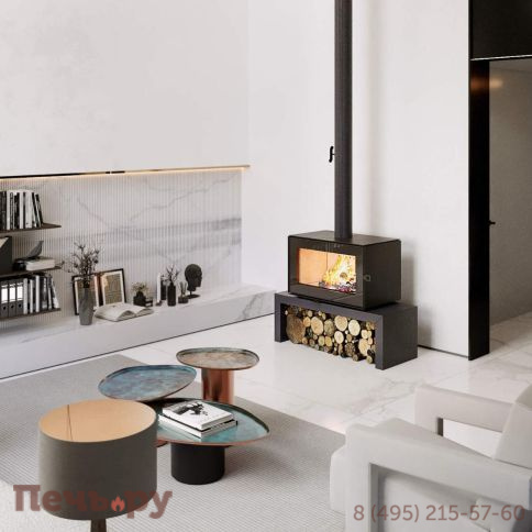 Печь камин Астов Куб 800 на подиуме фото 7