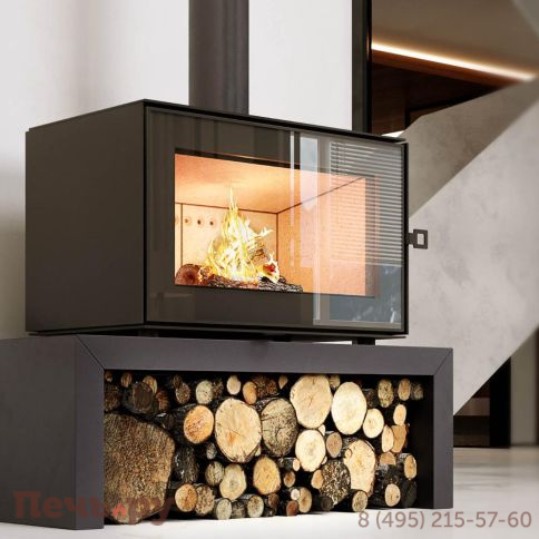 Печь камин Астов Куб 800 на подиуме фото 8