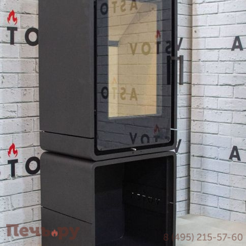 Печь камин Астов Куб (ПК 4581) на дровнике фото 4