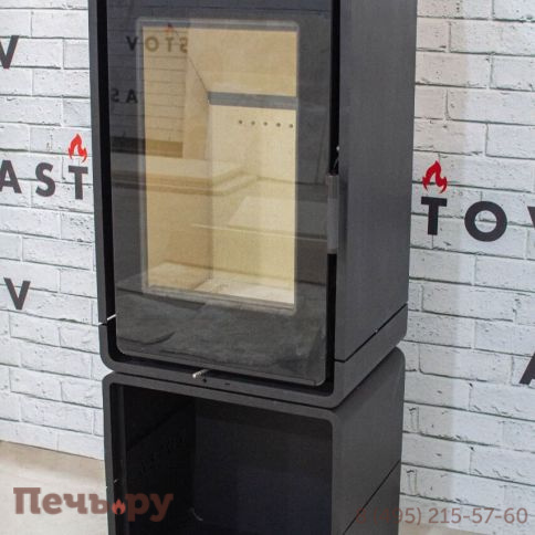 Печь камин Астов Куб (ПК 4581) на дровнике фото 5