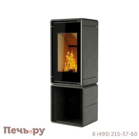 Печь камин Астов Куб (ПК 4581) на дровнике фото