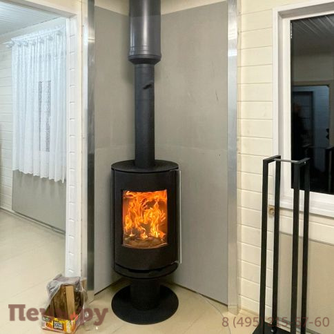 Печь камин Астов R1.0 N сталь (круглая задняя часть) фото 11