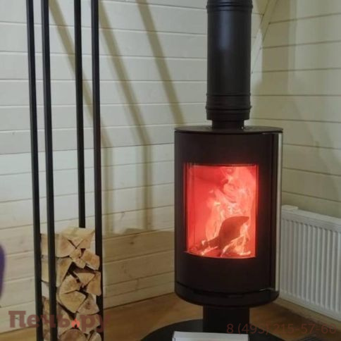 Печь камин Астов R1.0 N сталь (круглая задняя часть) фото 14